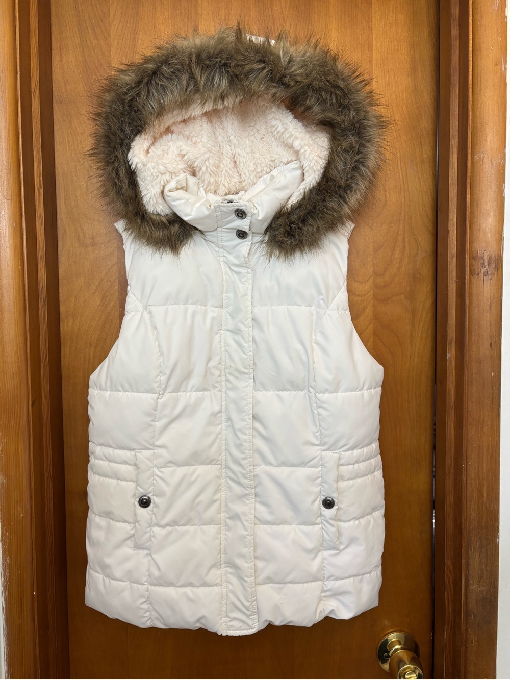 Green Tea Faux Fur Puffer Vest